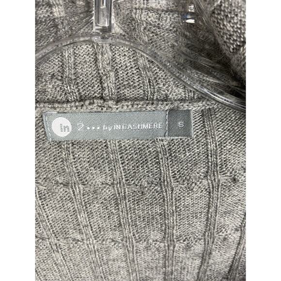 In 2 By In Cashmere Cardigan Sweater Women’s Small Cableknit Long Hooded - Picture 2 of 10